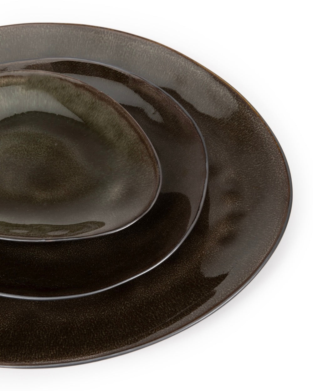 Set Of 2 Oval Plates M - Pure Gray - By Pascale Naessens