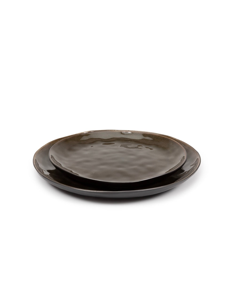 Pure - Lot De 2 Assiettes - L - Grès - Gris