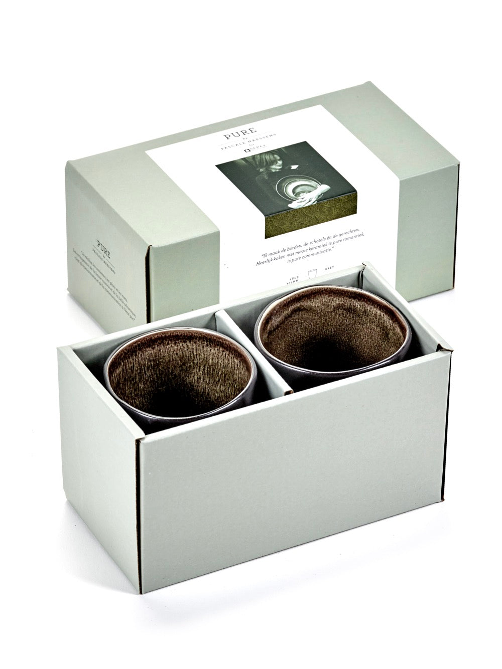 Set of 2 Cups - Pure Grey - By Pascale Naessens
