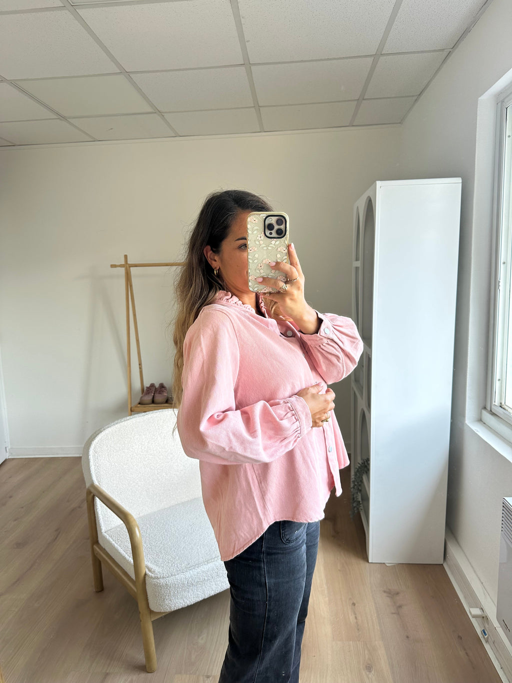 Veste en jean Livia rose