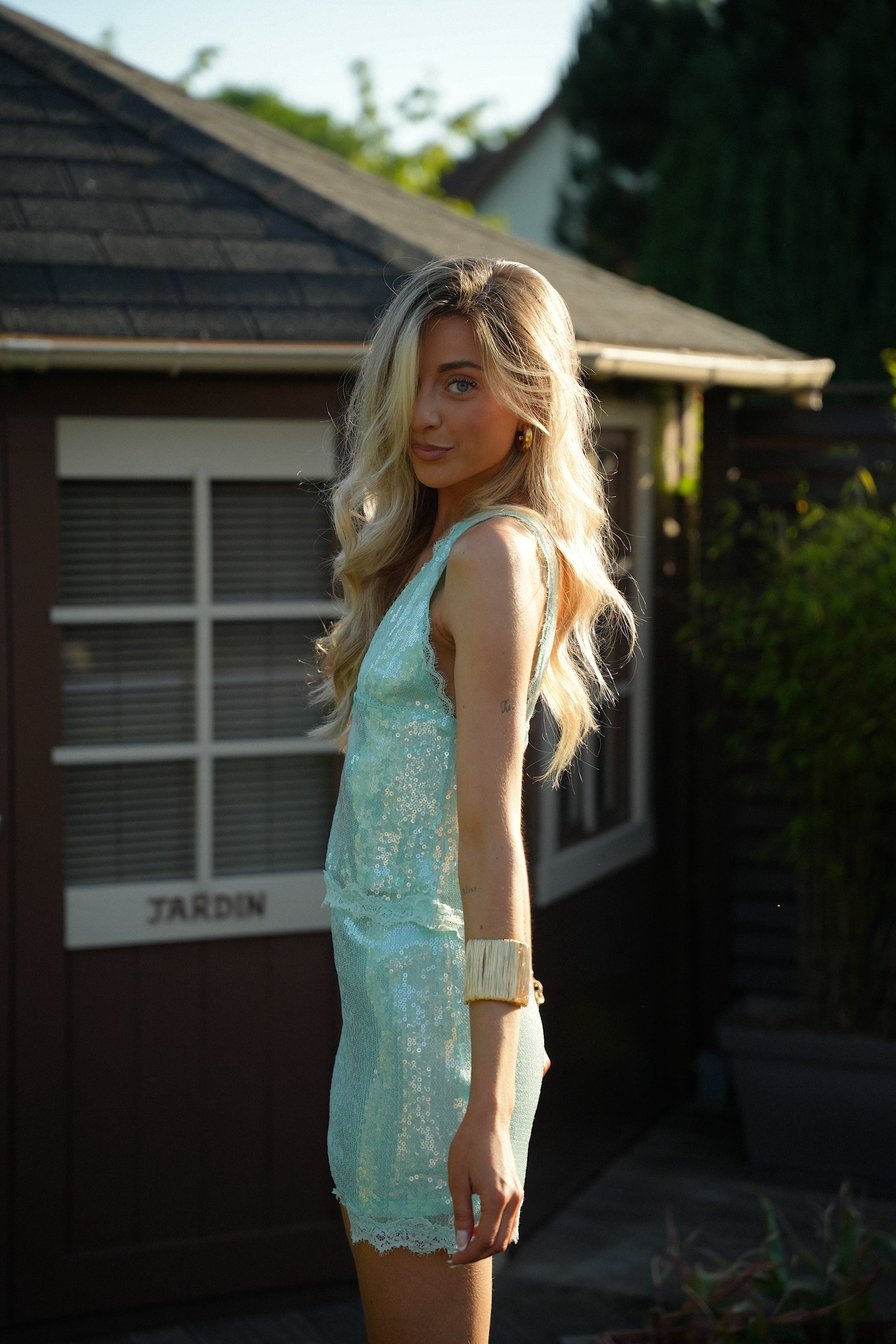 Jupe À Sequins Saya - Bleue