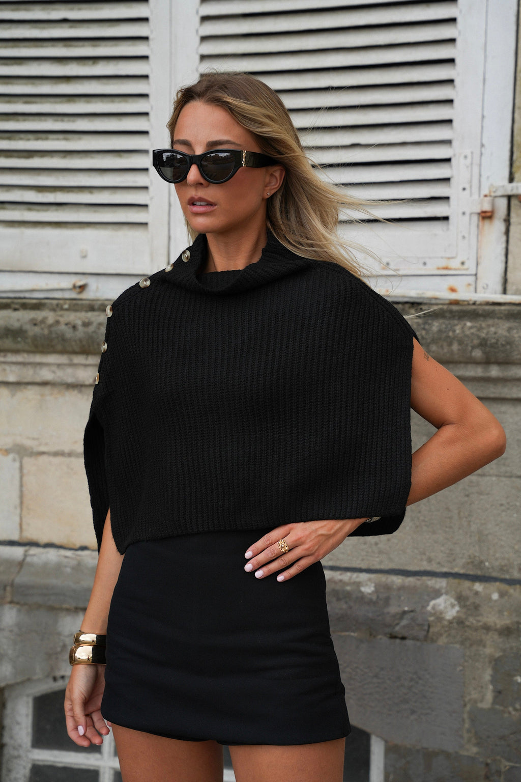 Maglione a cappa Linne - Nero