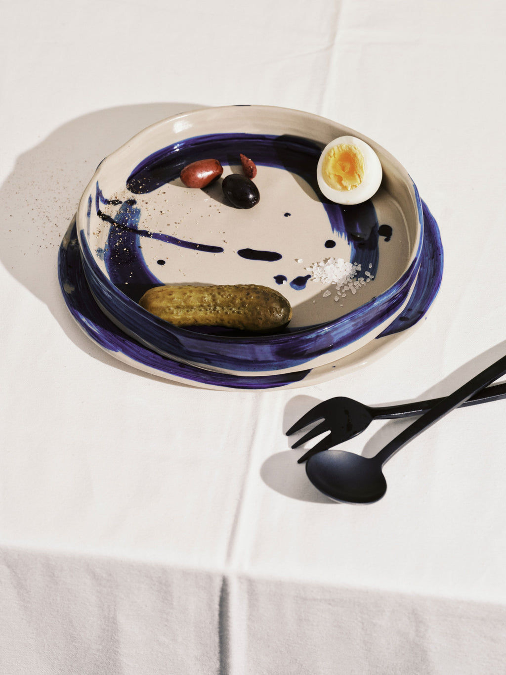 Sophia - Lot De 2 Bols À Soupe - Grès - Beige Bleu
