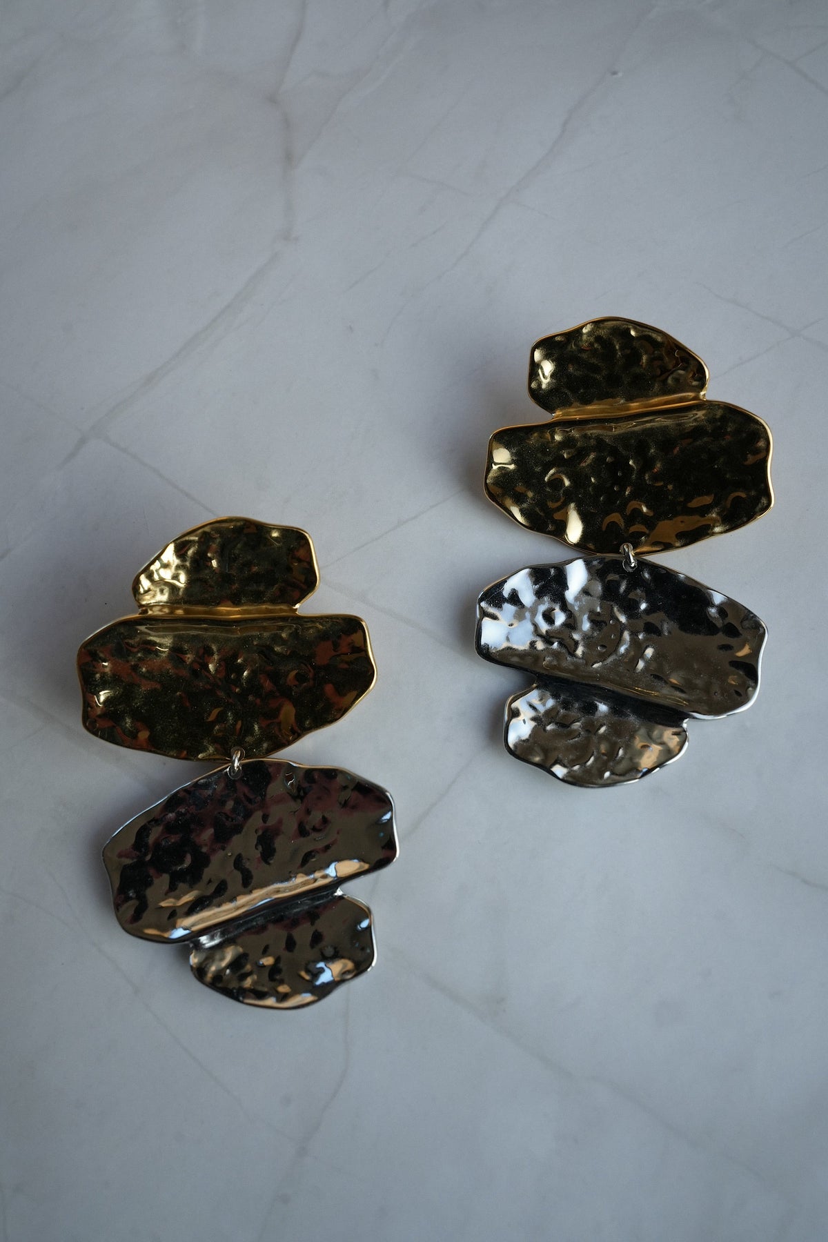 Boucles D’Oreilles Acier - Linn Bicolores
