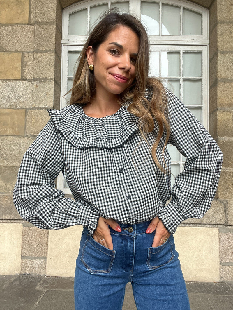 Blouse Vichy Capucine - Noire