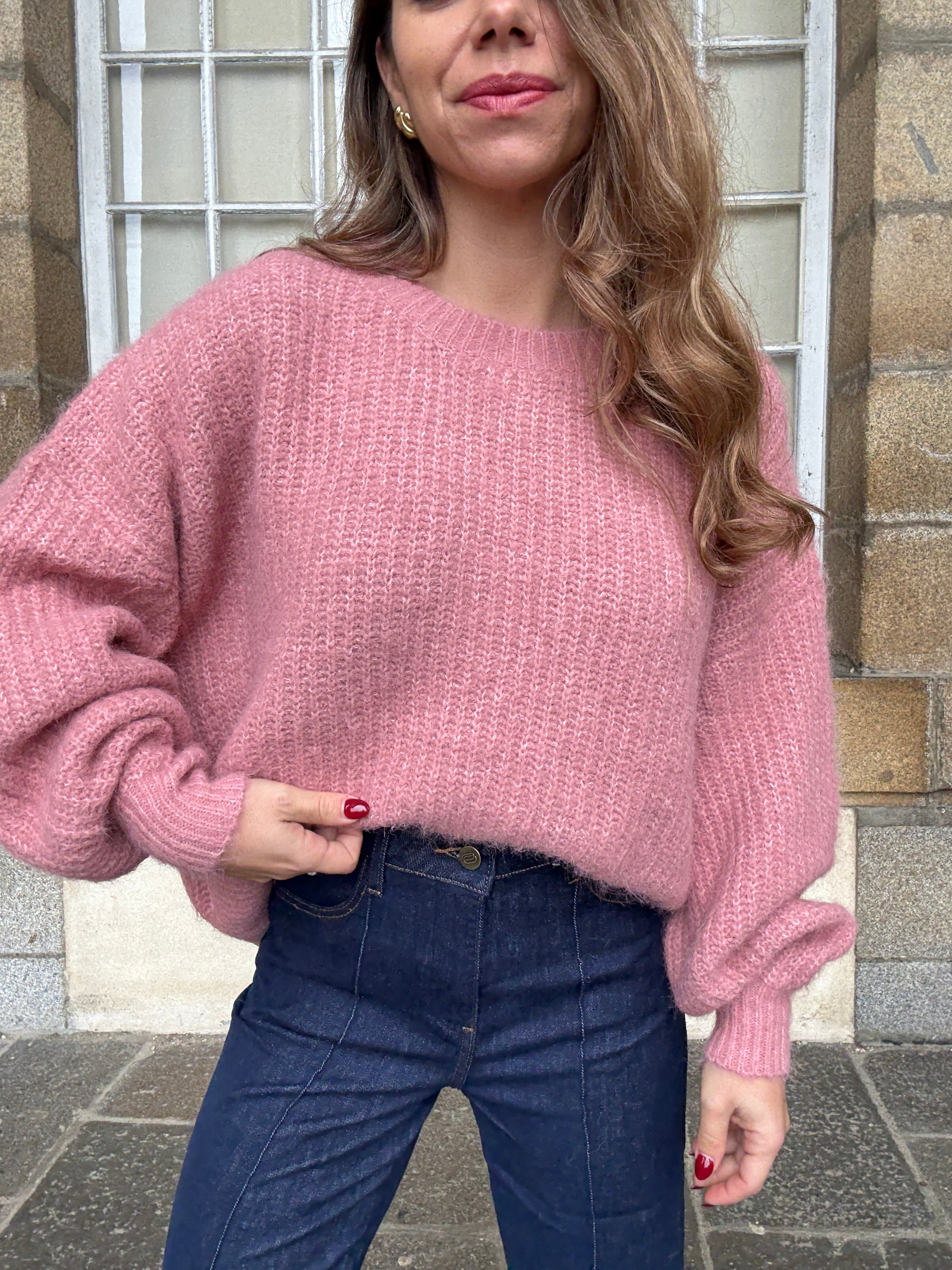 Jade Knitted Sweater Old Pink