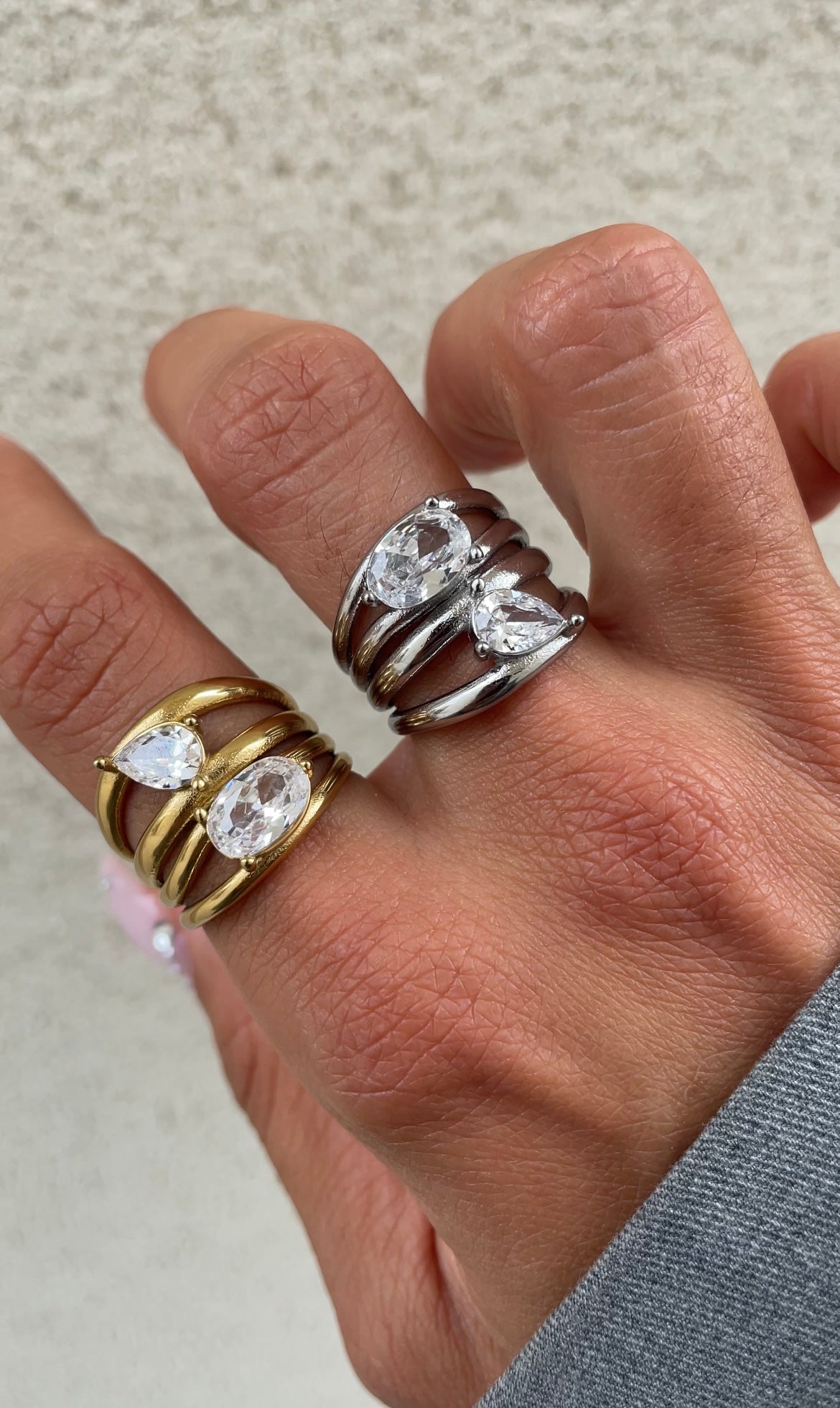 Static Laced Gemstone Ring