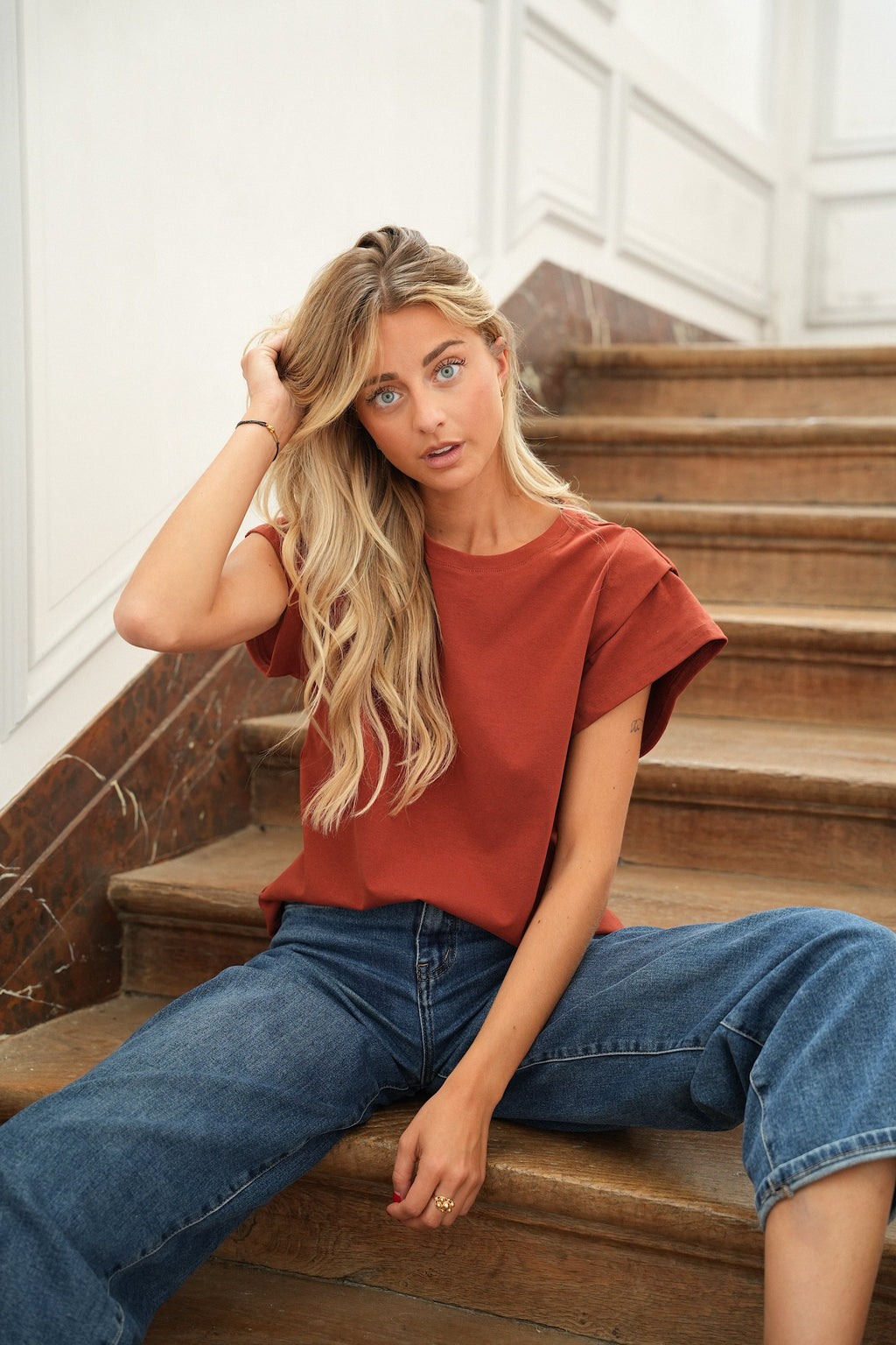 T-Shirt Girocollo Lizo - Terracotta