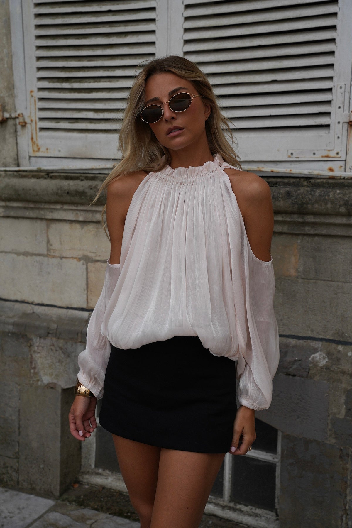 Octavia Cut-Out Blouse - Cream