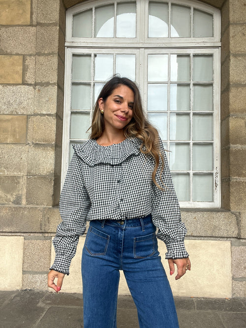 Blouse Vichy Capucine - Noire