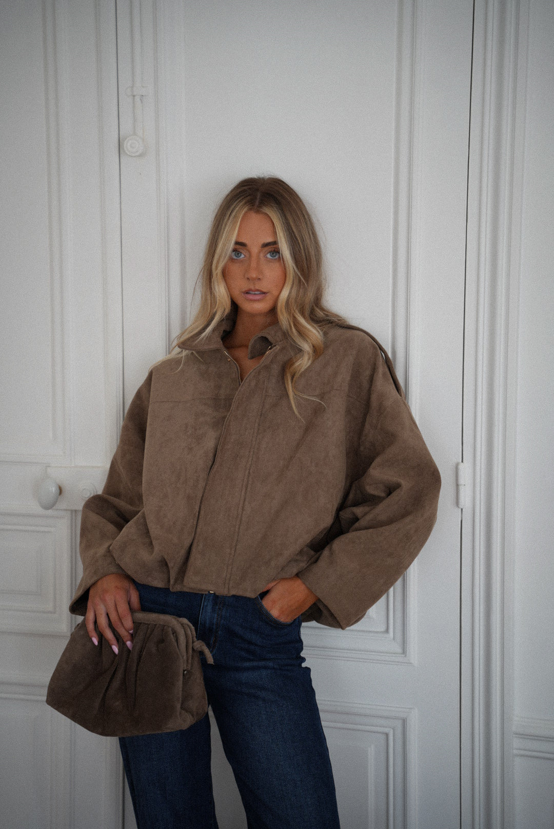 Delfine Taupe - Suede Jacket