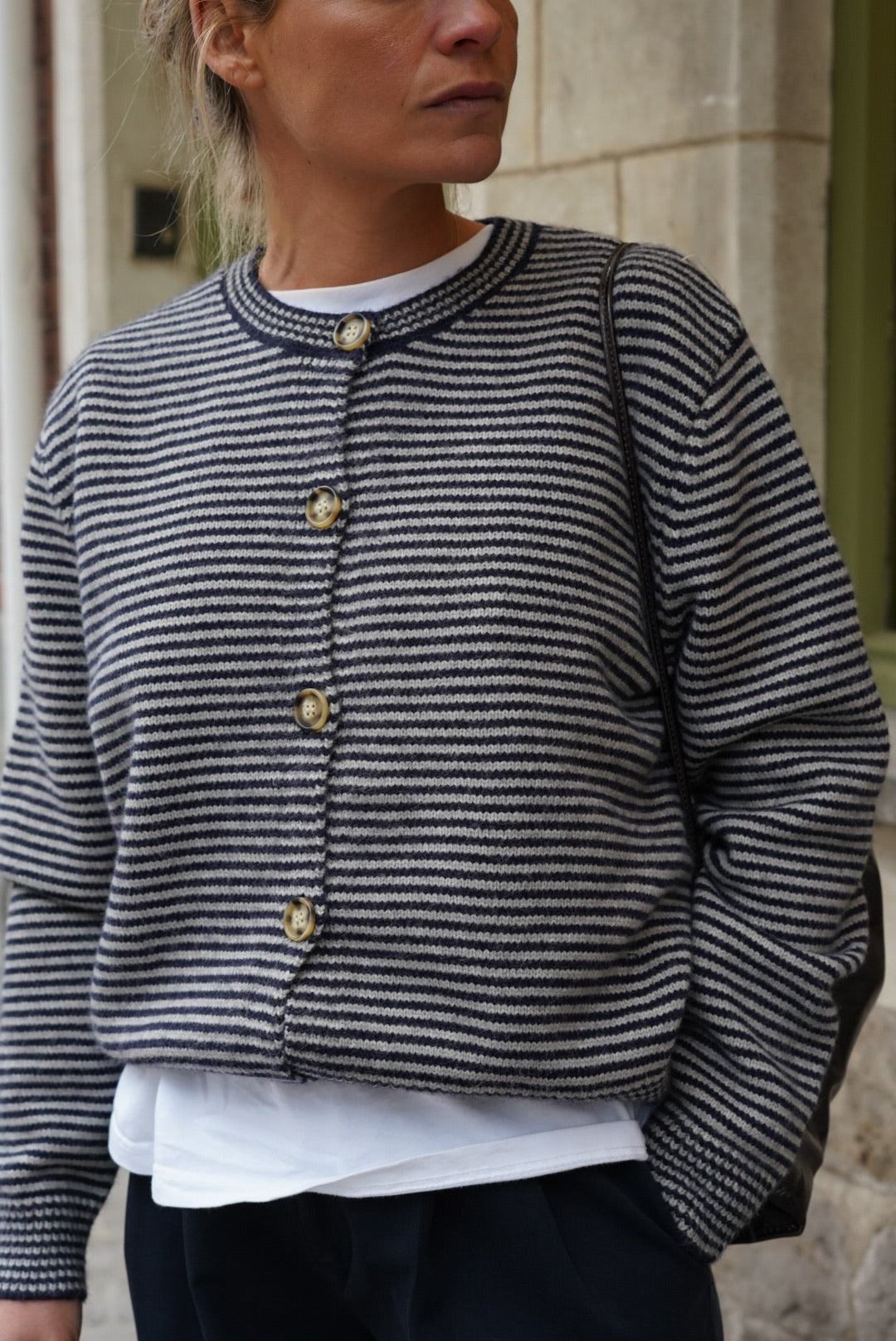 Clément Striped Vest Navy/Grey