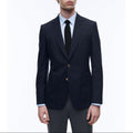 Fursac - Blazer En Toile De Laine Bleu Marine - Bleu