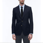 Fursac - Blazer En Toile De Laine Bleu Marine - Bleu