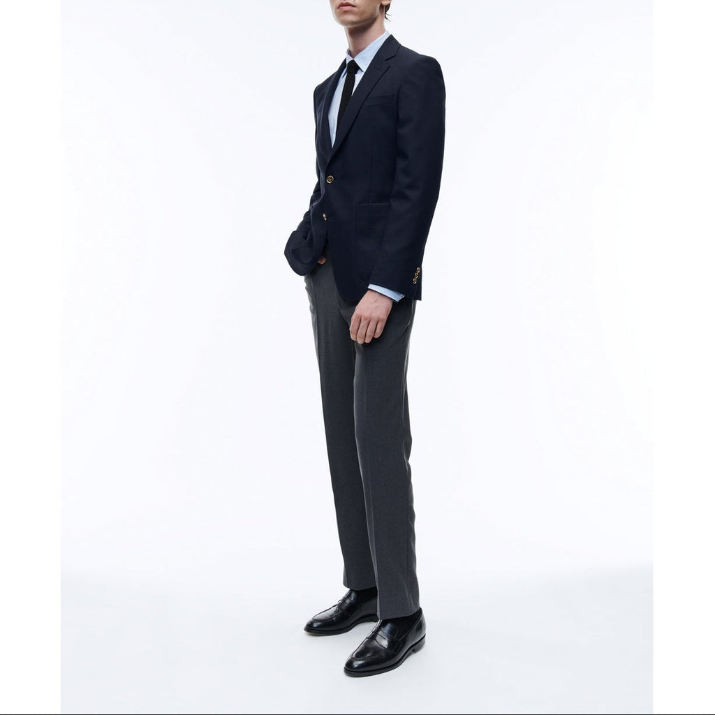 Fursac - Blazer En Toile De Laine Bleu Marine - Bleu