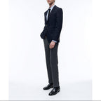 Fursac - Blazer En Toile De Laine Bleu Marine - Bleu