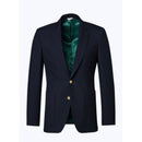 Blazer de lona de lana azul marino - Azul