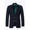 Blazer En Toile De Laine Bleu Marine - Bleu