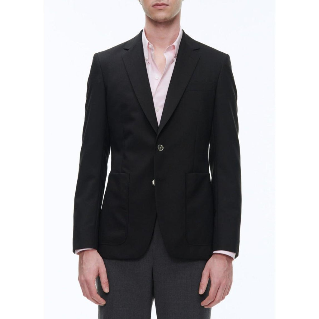 Blazer de lona de lana orgánica - Negro
