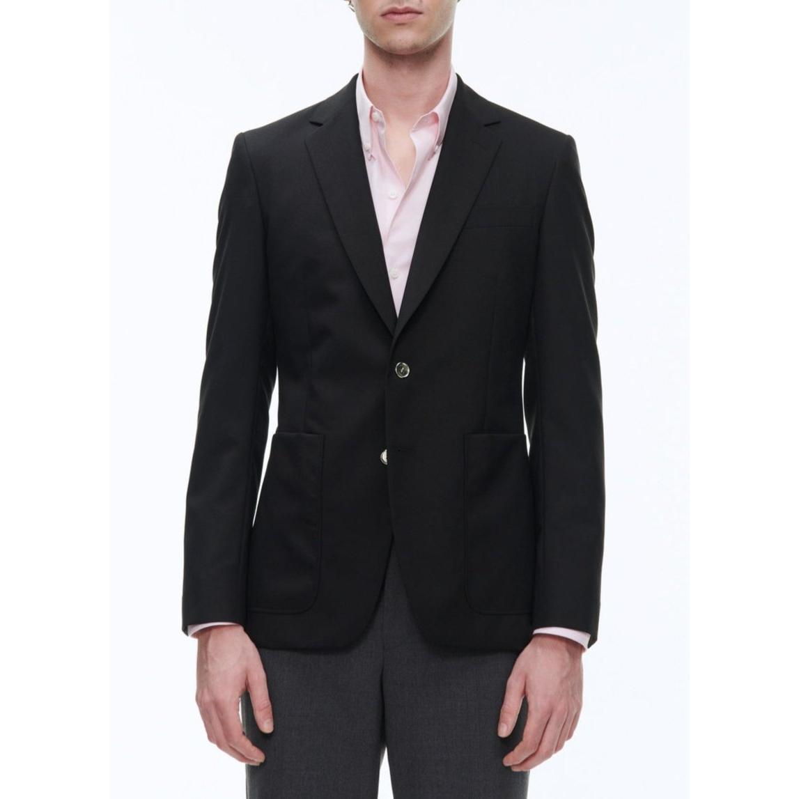 Blazer de lona de lana orgánica - Negro
