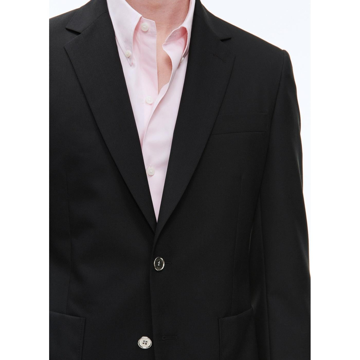 Blazer de lona de lana orgánica - Negro