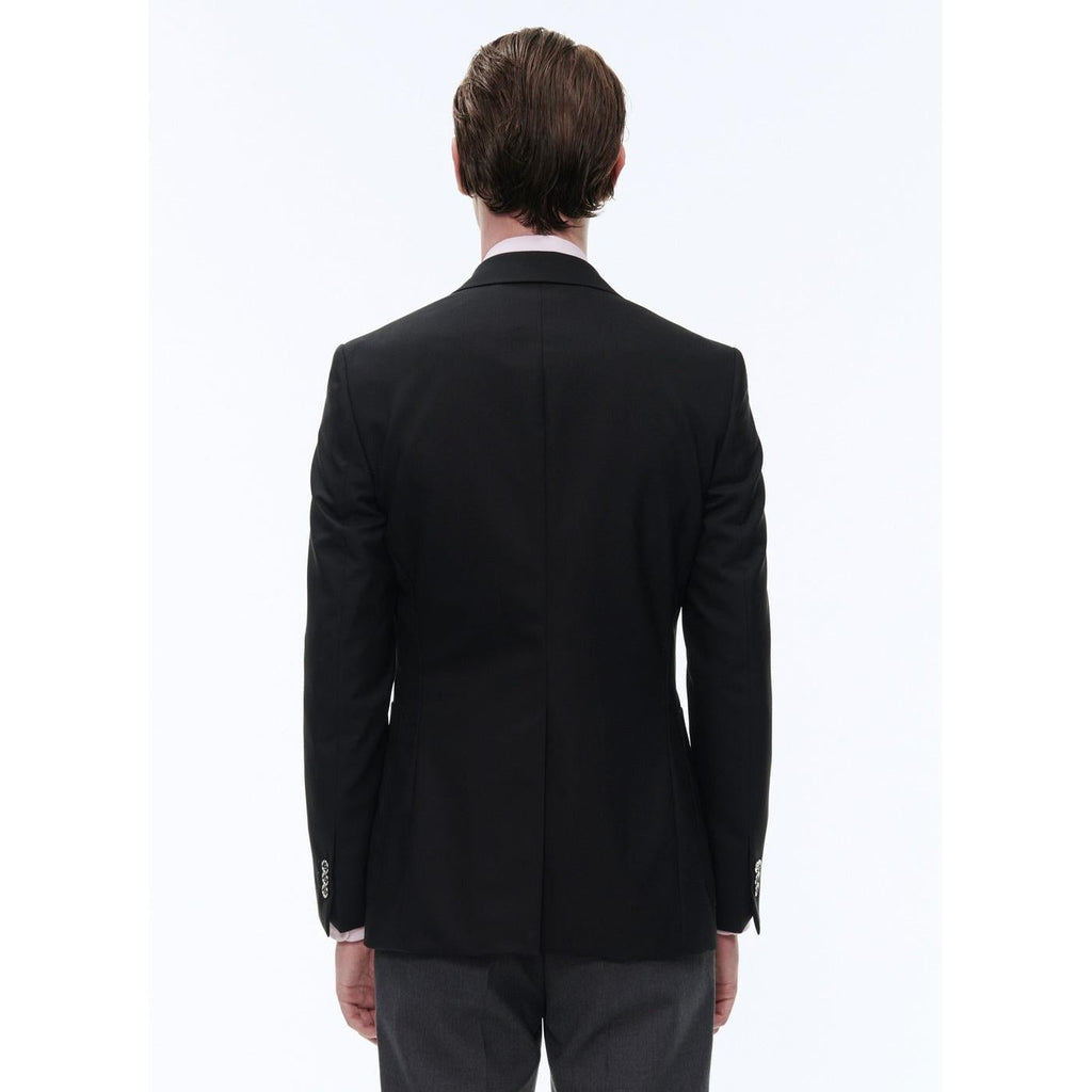 Blazer de lona de lana orgánica - Negro