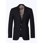 Blazer de lona de lana orgánica - Negro