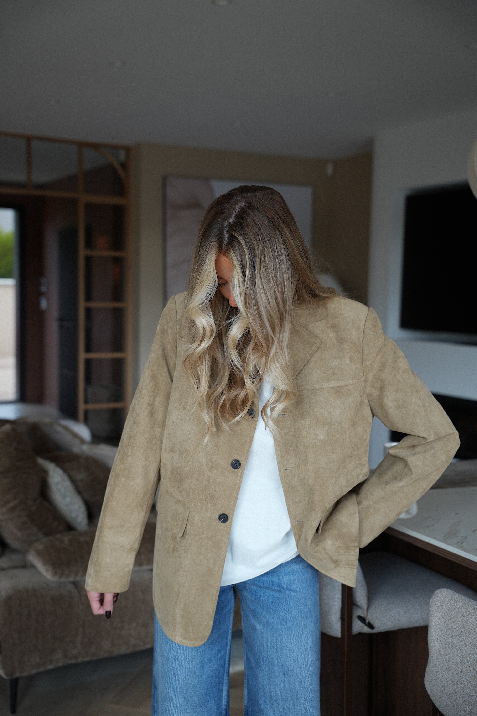 Blazer Suédé Trecy - Beige