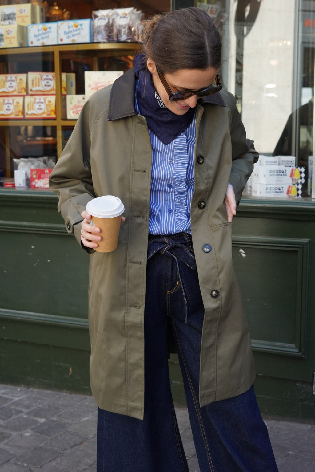 Emma Mid-Long Khaki Jacket