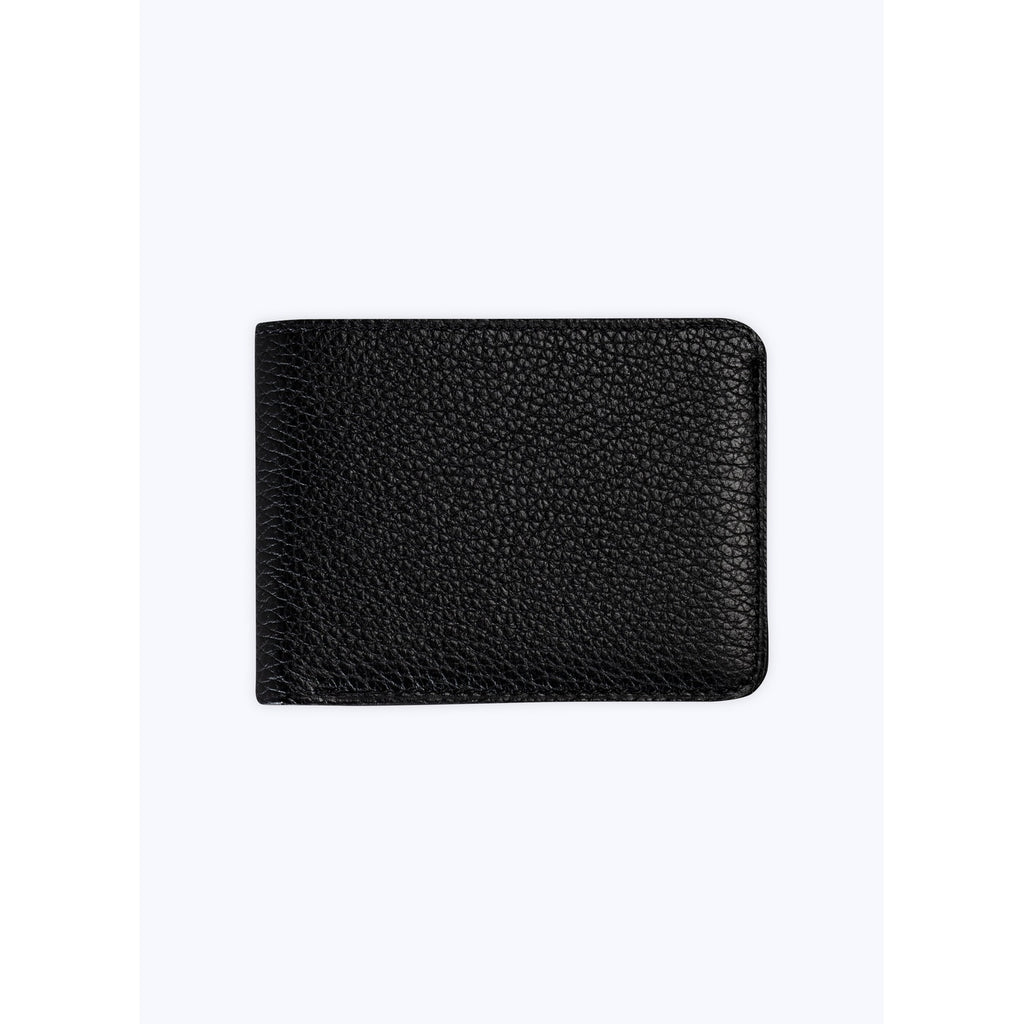 Black Grained Leather Wallet - Black