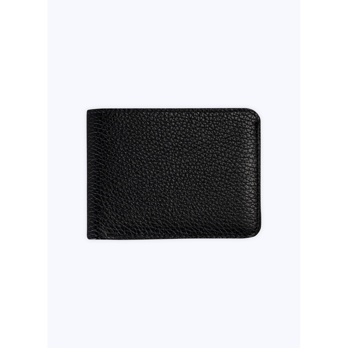 Black Grained Leather Wallet - Black