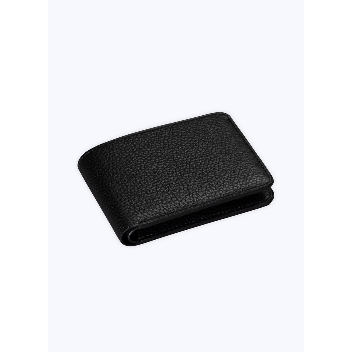 Black Grained Leather Wallet - Black