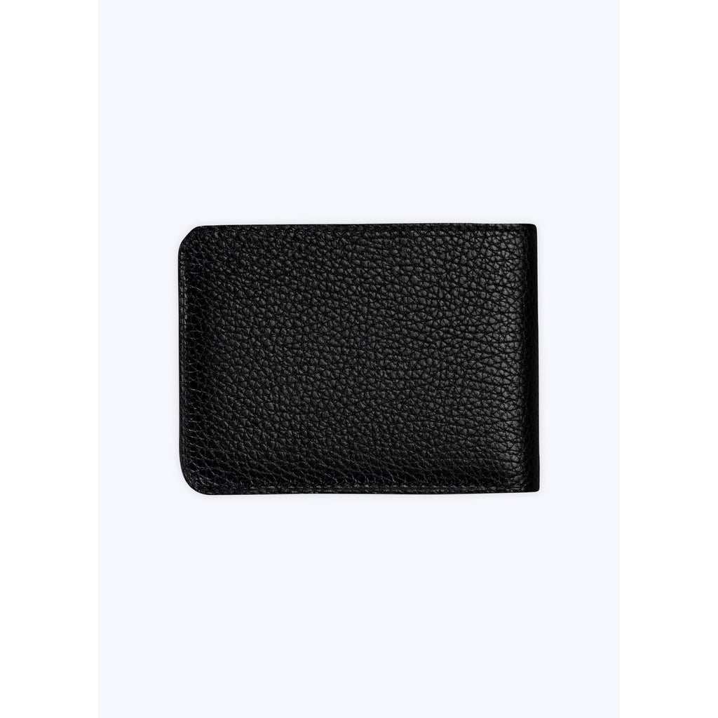 Black Grained Leather Wallet - Black