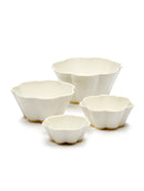 Juego de 4 cuencos acanalados XL - Blanco - Desiree Gold - De Roger Van Damme