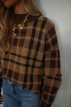 Esmee Camel - Checked Sweater
