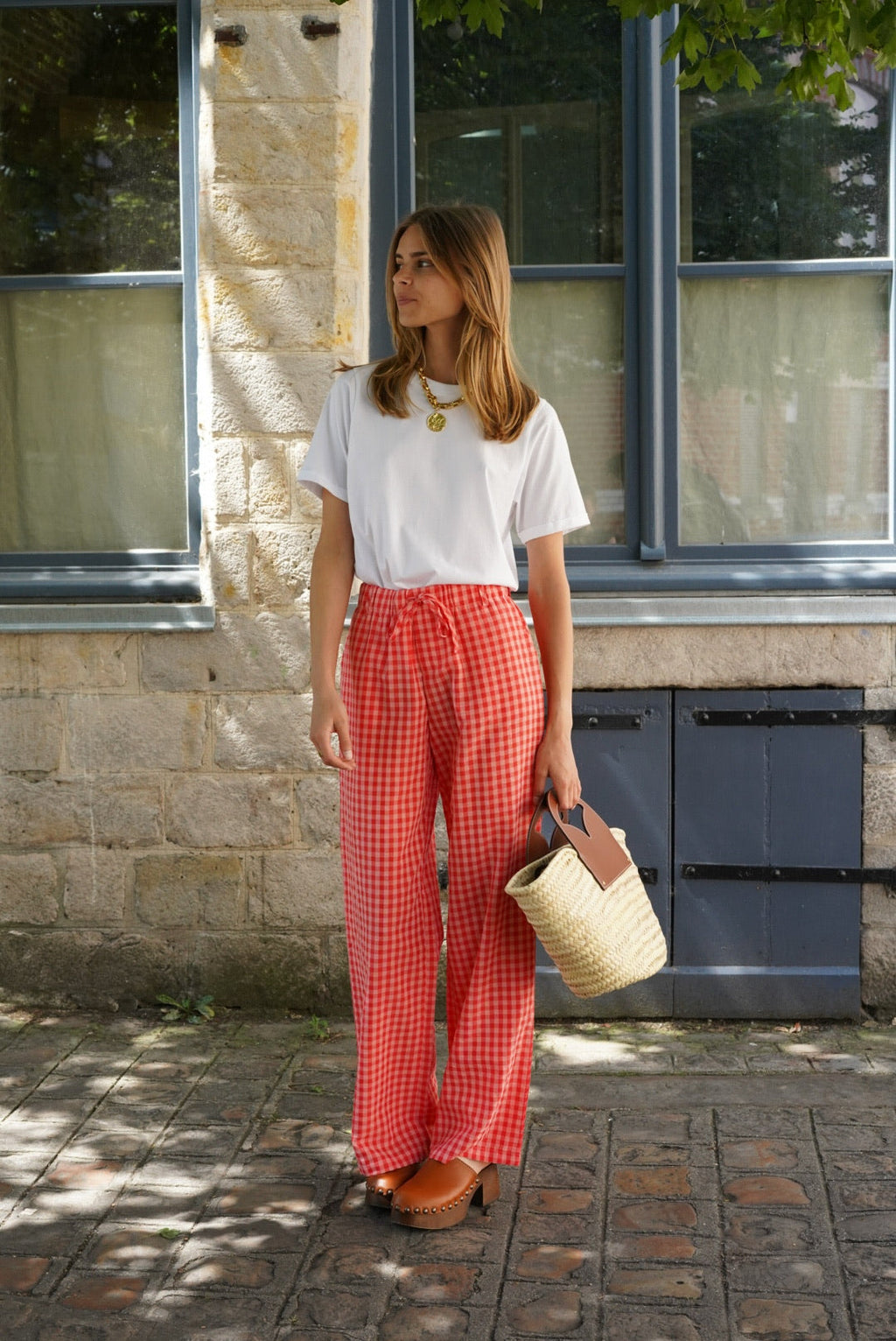 Célestin Vichy Pants Pink/Red