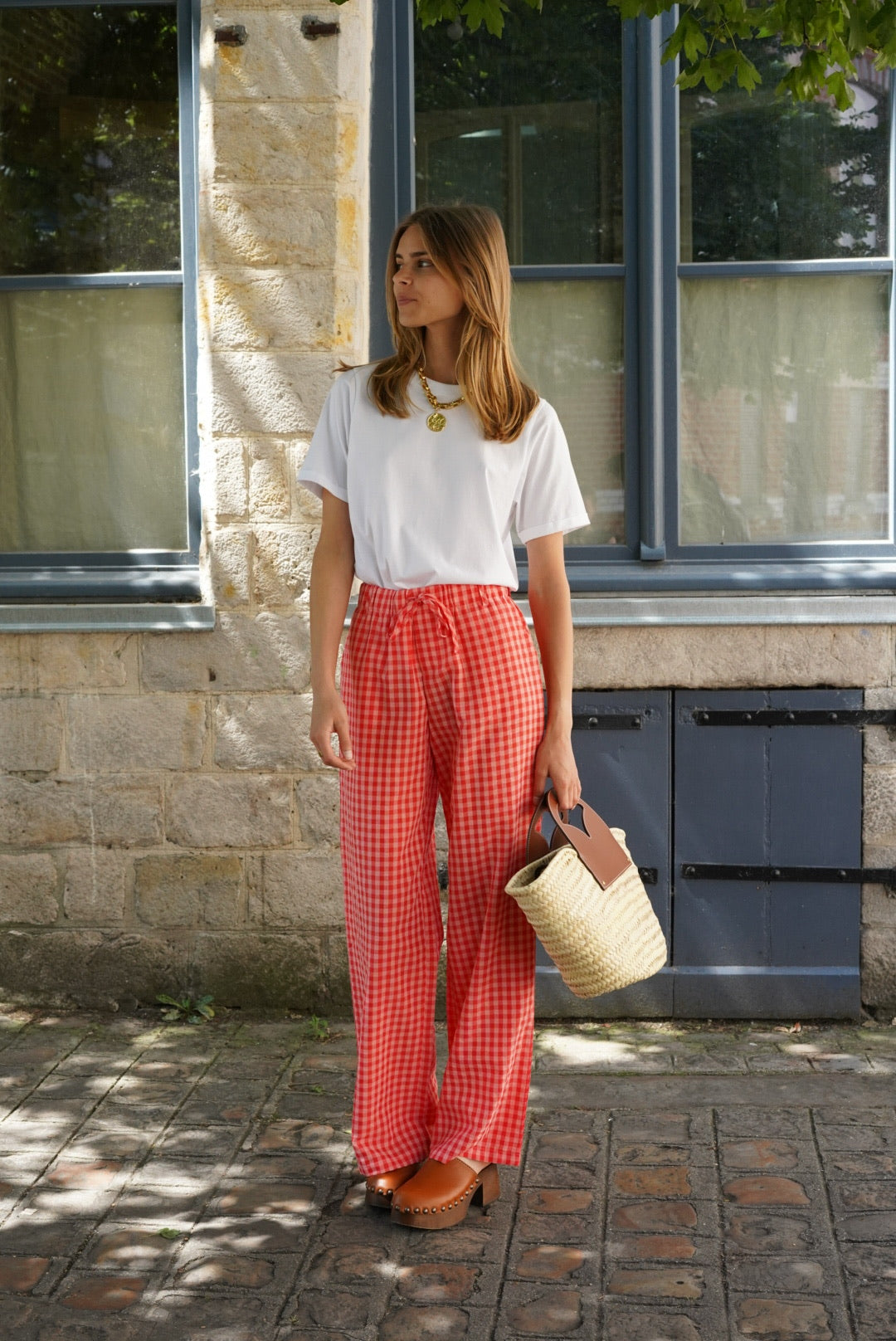 Célestin Vichy Pants Pink/Red