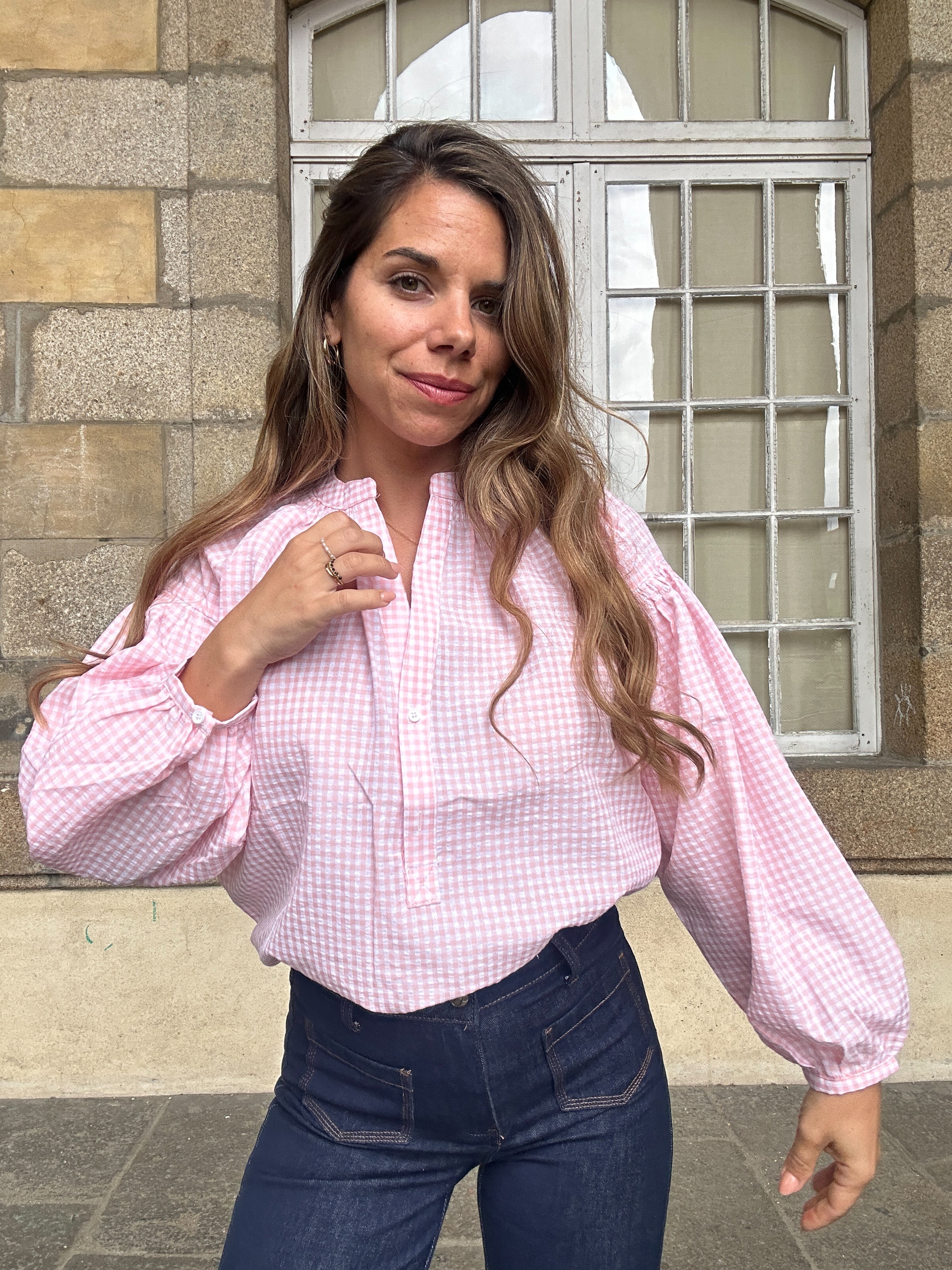 Blouse rose claire Clothilde