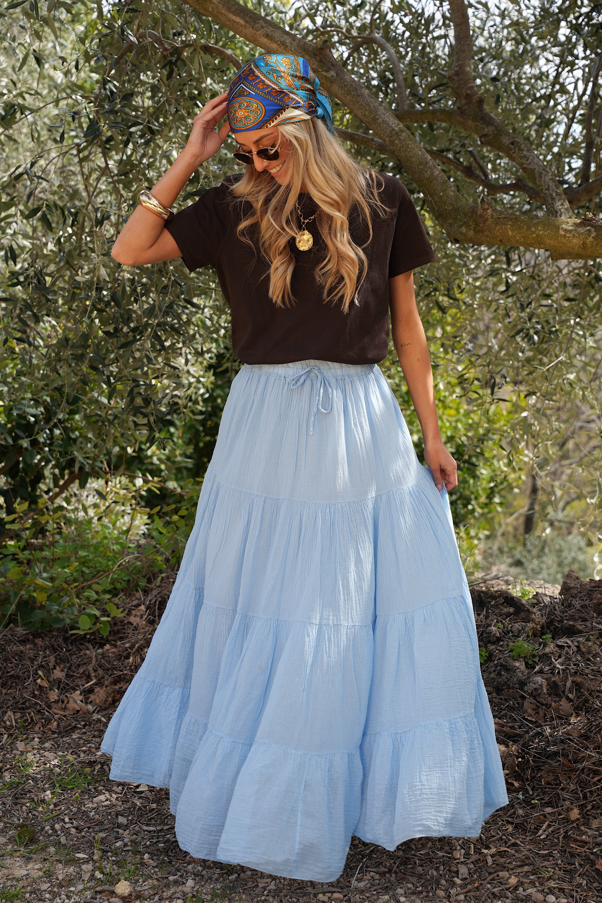 Jupe Longue Chloé - Bleue