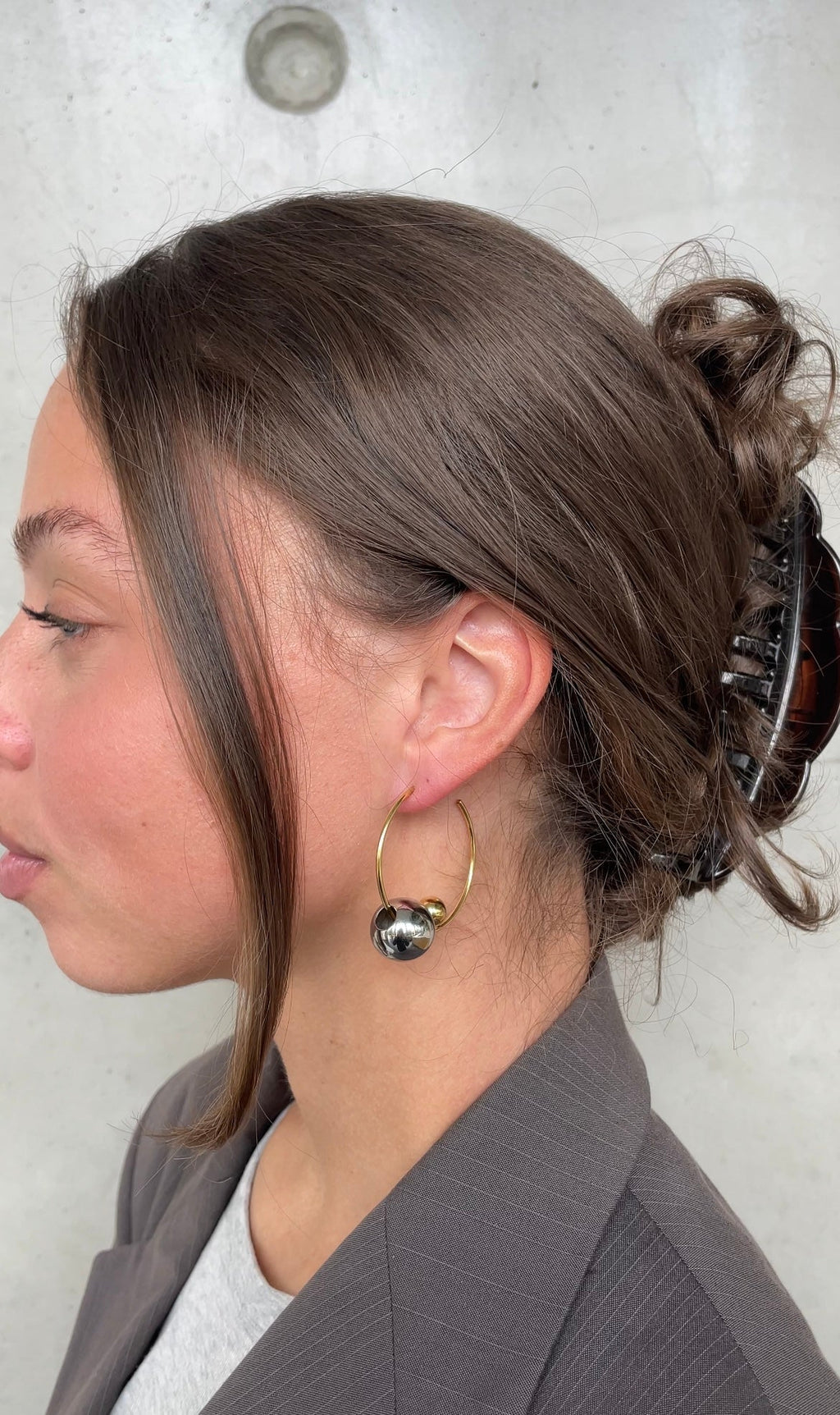 Boucles D'Oreilles Asymmetric Pearl