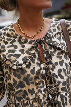Salomé Leopard Blouse Camel
