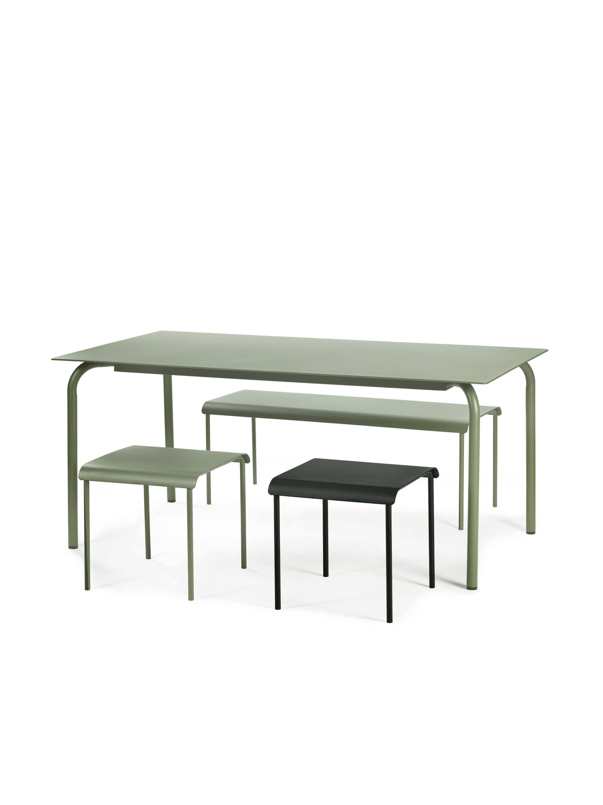 August - Table - L - Aluminium - Vert