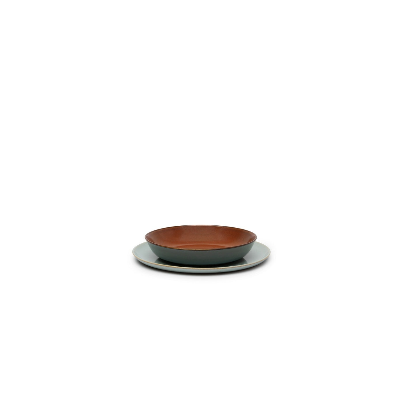 Terres De Rêves - 4 Assiettes Creuses S - Smoky Blue/Rust - Anita Le Grelle