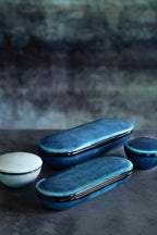 Large Tray With Lid - Dark Blue Pure - By Pascale Naessens