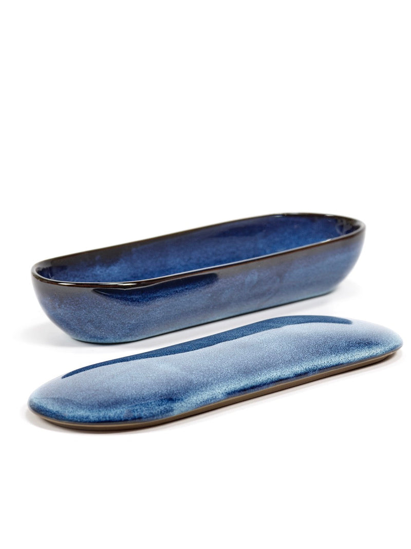 Plateau Avec Couvercle L - Bleu Foncé Pure - By Pascale Naessens