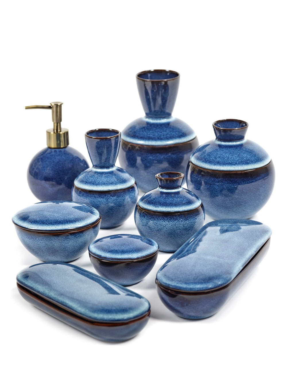 Large Tray With Lid - Dark Blue Pure - By Pascale Naessens
