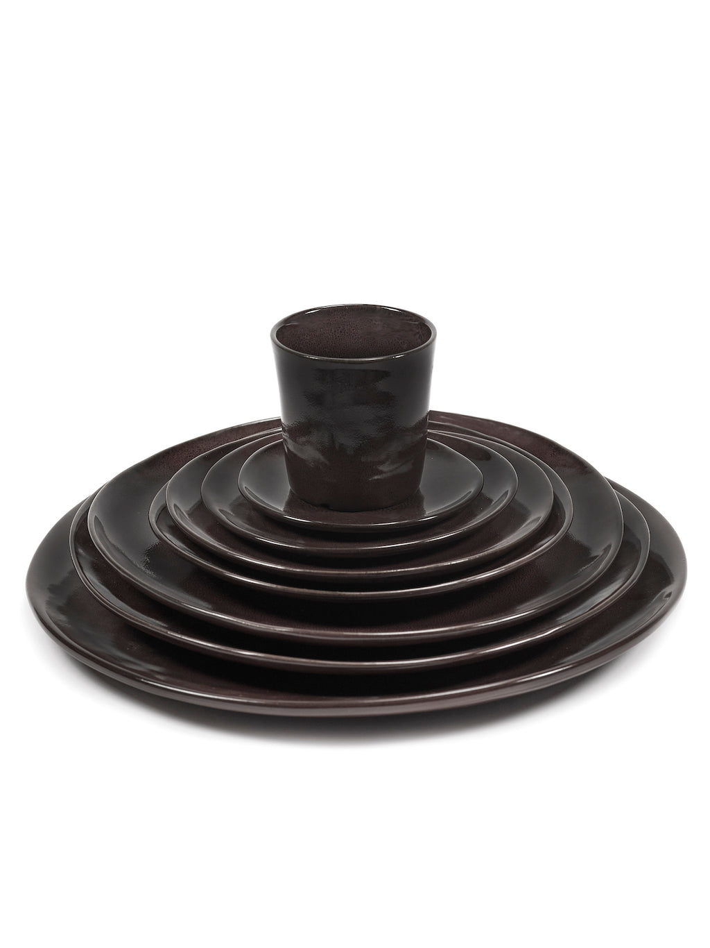 La Mère - Lot De 2 Plats De Service - Grès - Ébène
