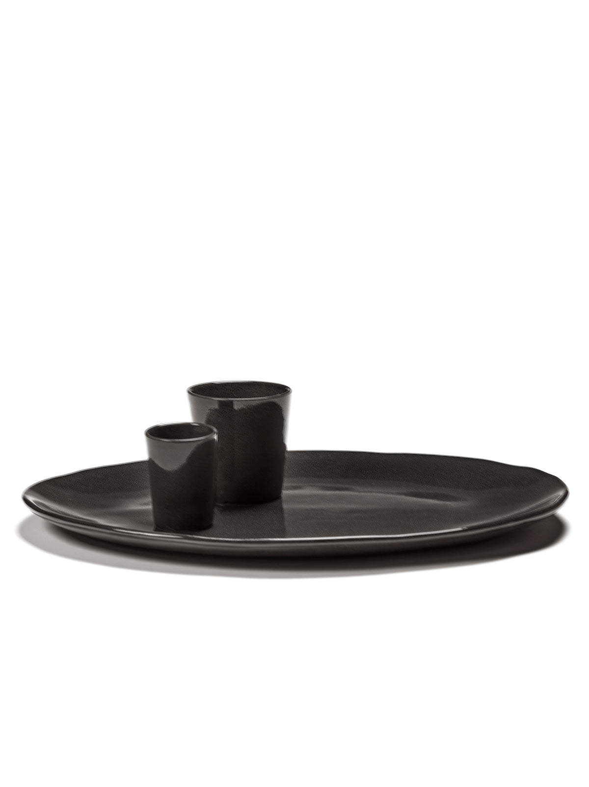 La Mère - Lot De 2 Assiettes Ovales - Grès - Ébène