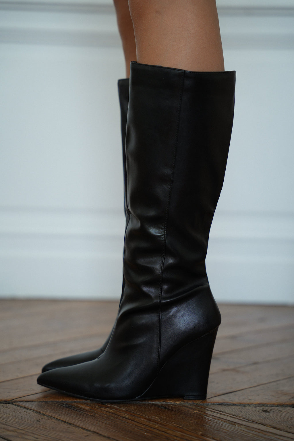 Bottes En Similicuir - Enora Noires