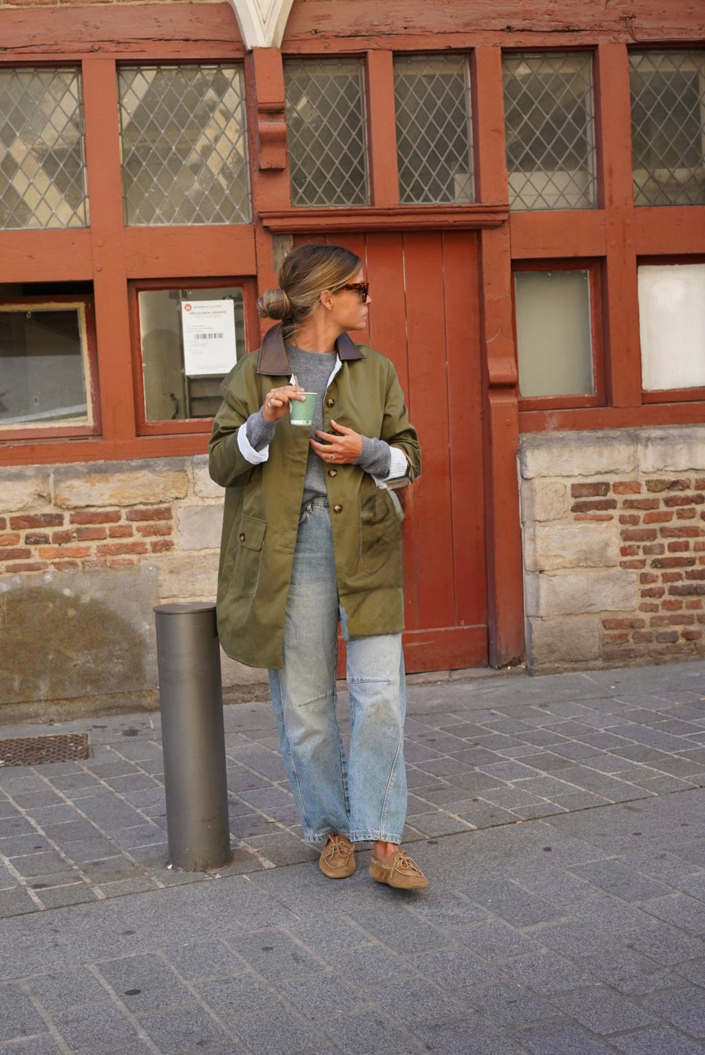 Constance Khaki Mid-Length Jacket